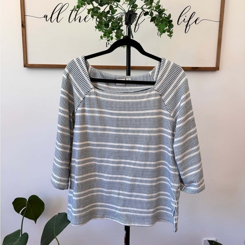 Beautiful cotton blend 3/4 sleeves Anthropologie striped top